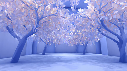 Wall Mural - Calm multi-sensory immersive background for vr environments with gentle color gr