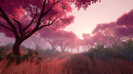 Wall Mural - Calm multi-sensory immersive background for vr environments with gentle color gr