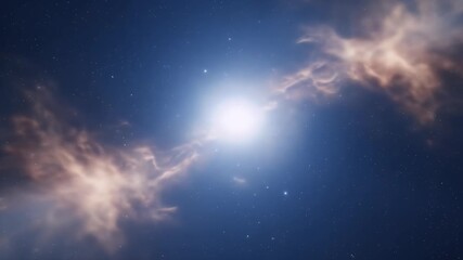 Wall Mural - Realistic 3D Space Background with Binary Stars Nebula