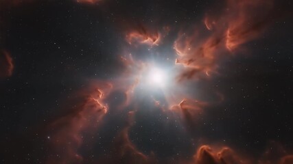 Wall Mural - Realistic Deep Space Nebula Background with Bright Star and Cosmic Dust