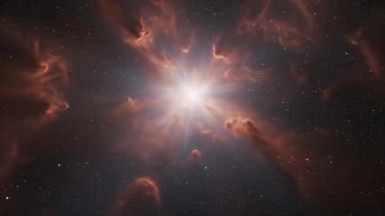 Wall Mural - Realistic deep space nebula with bright star and glowing gas clouds