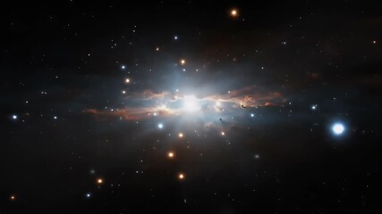 Wall Mural - Stunning 3D Nebula Background with Glowing Stars
