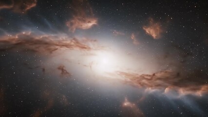 Wall Mural - Stunning 3D Render of a Distant Galaxy Nebula with Glowing Stars in Deep Space