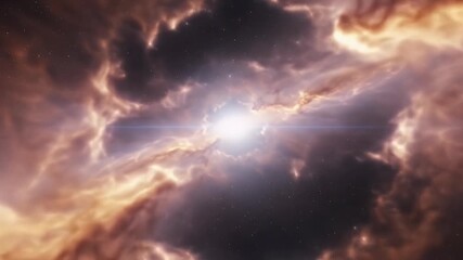 Wall Mural - Stunning Abstract 3D Nebula Background With Bright Glowing Light And Stars