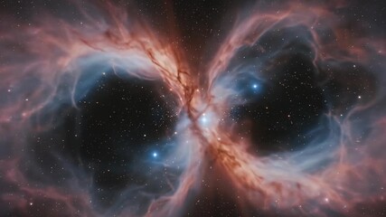 Wall Mural - Stunning Butterfly Nebula abstract space background animation with stars