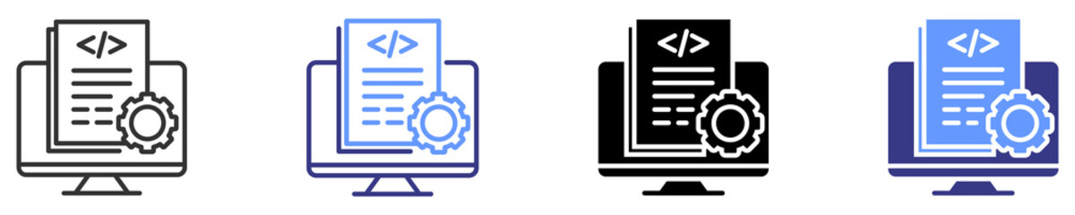 programming icon set multiple style