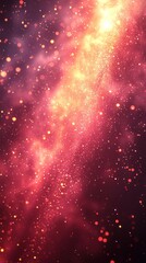Wall Mural - Ethereal cosmic scene with glowing nebulae and stardust on a deep reddish sky