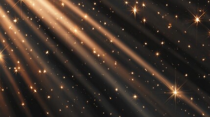 Wall Mural - Glowing christmas sparkles and shining light particles on transparent background, featuring elegant golden glitter, festive magic dust, and radiant bokeh effects for holiday cards, decorative designs,
