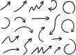 © Nency - Expressive Arrow Grid Including Curved Lines, Circular Paths, and Visual Communication Marks