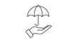 © Anouk - Hand holding umbrella icon. Concept of insurance, protection, safety, and security. Metaphor for risk management, coverage, support, and care. Financial safety net symbol.