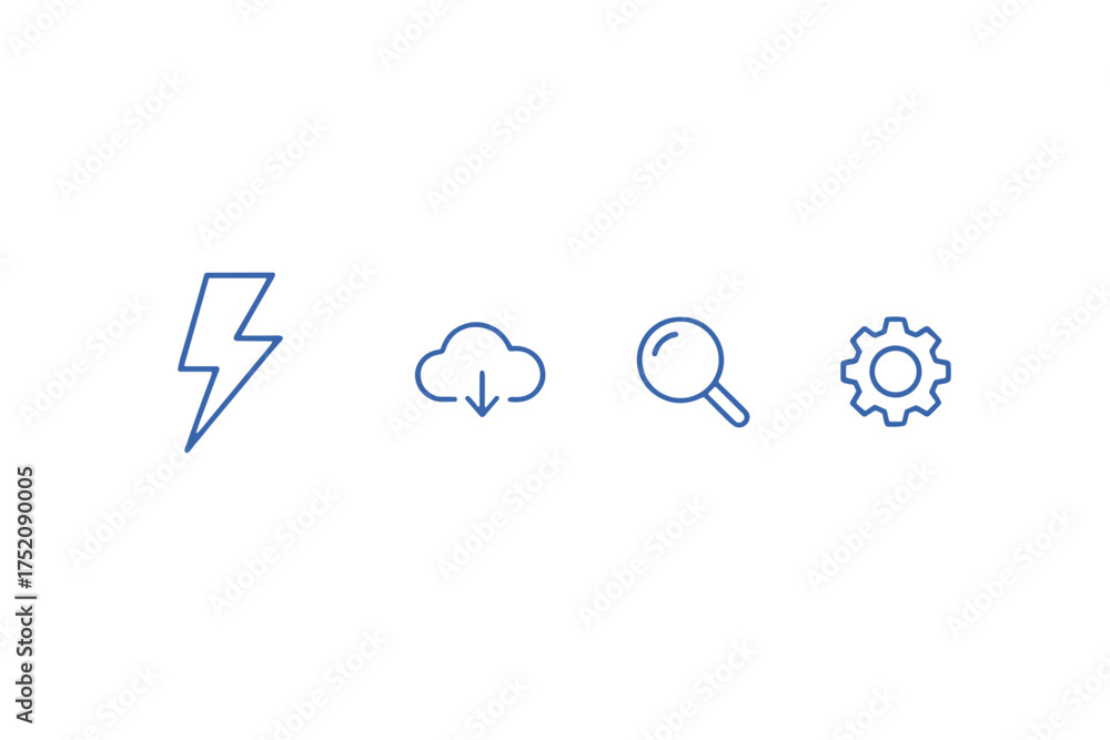 Vector line icon set for web and mobile applications. Thin outline ...