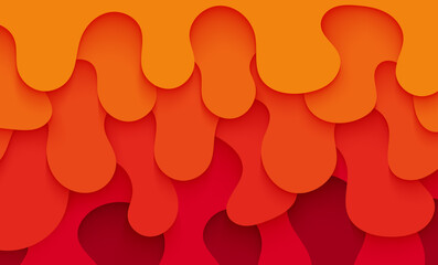Wall Mural - Orange abstract wavy papercut background