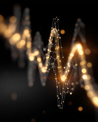 Wall Mural - Digital Pulse: A visually stunning abstract representation of a digital pulse, featuring interconnected nodes and a flowing, dynamic line, evoking the essence of data, innovation.