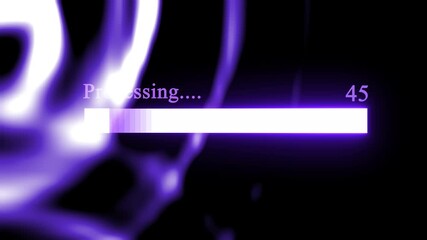 Animation Of Software Installation Loading Progress Bar Moving Quickly On Black Screen. a colorful loading animation video