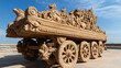 © A2Z AI  - Stone chariot featuring intricate carvings of deities and animals, showcasing traditional craftsmanship and architectural brilliance.