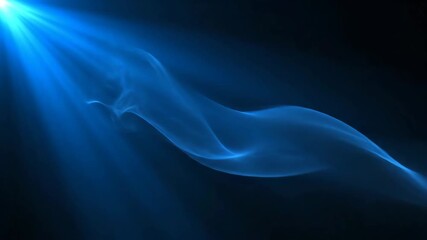Wall Mural - Abstract Blue Flowing Light and Air - An abstract video showing blue light rays and a flowing, airy element. The light and airy element creates a dynamic and visually appealing composition.