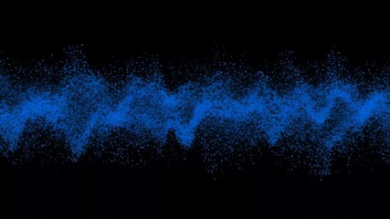 Wall Mural - Blue Noise Animation on Black Background - An animation of blue particles swirling across a black background, creating a visual representation of sound waves or noise.