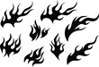 © nillgraph20 - Collection of black tribal flame and fire tattoo designs isolated on white background