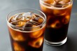 © Monisha - Refreshing Iced Coffee in Glass Tumblers A Cool and Invigorating Beverage Choice Perfect for Summer Days Offering a Delicious Caffeine Boost