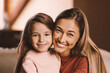 © Prostock-studio - Bonding And Togetherness Concept. Close up portrait of cheerful mom and daughter hugging and smiling, looking posing at camera, enjoying time together. Happy woman cuddling with girl