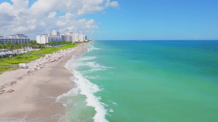 Wall Mural - aerial drone view of Boca Raton, Florida with beach and city
