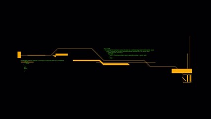 Wall Mural - Futuristic Sci-Fi HUD Interface with Ascending Number Logic and Code Snippets