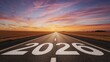 © Abderrahman - New Year 2026 Written on the Road at Sunset – A Symbol of Planning and Challenge Ahead