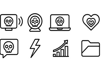 Wall Mural - Cyber security line icon set. digital safety and protection outline collection