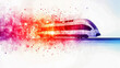 © Avelino - Futuristic train speeds forward in digital explosion of vibrant light and color, Generated with AI