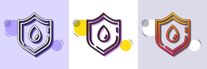 Wall Mural - Blood donation line icon. Halftone dotted pattern. Gradient icon with grain shadow. Medical analyzes sign. Pharmacy medication symbol. Line blood donation icon. Various designs. Vector