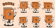 © Kateryna Moskaleno - Set of groovy box characters. Flat vector illustration.