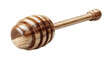 © Ulfa - Wooden honey dipper with round grooved end, angled on a black background