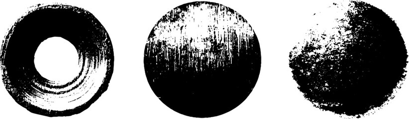 Wall Mural - Grunge stencil circle set for artistic design and decoration