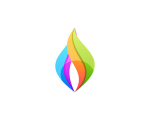 Wall Mural - Fire vibrant gradient logo design. Flame, bonfire, burn, energy  icon logotype.