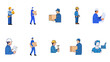 © Amir - Icon Set of Construction, Logistics, and Manual Labor Workers