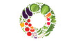 © Inkspirehub - A circular arrangement of various fresh vegetables forms the letter O.