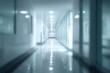 © mur - Empty, sterile hallway in a modern, clean facility