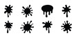 © Oliver Vandenberg - Black paint blots icon. Paint splash monochrome flat symbol. Dripping paint icon set. Current liquid. Paint flows. Melted circle logo. Current paint, stains. Current inks. Vector illustration design.