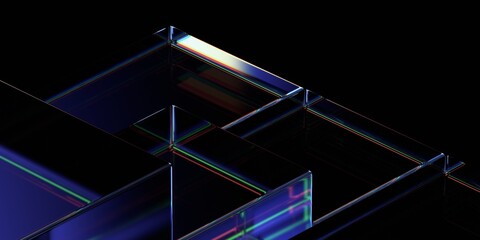 Wall Mural - Abstract iridescent background design, 3d render