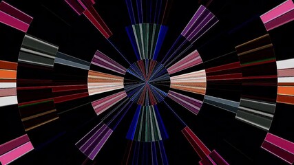Wall Mural - abstract lines colorful light shining round shape in center, Abstract background moving stripes and flashing with shining light