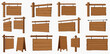 © ArtLuna Studio - Collection of wooden signs in various styles and orientations, suitable for rustic or vintage designs.