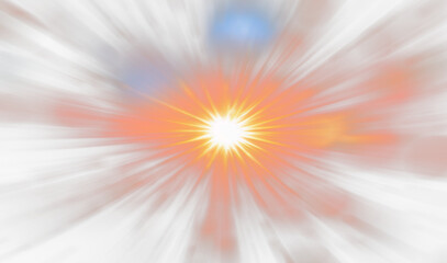 Wall Mural - Fiery orange light burst explosion radiating outwards.