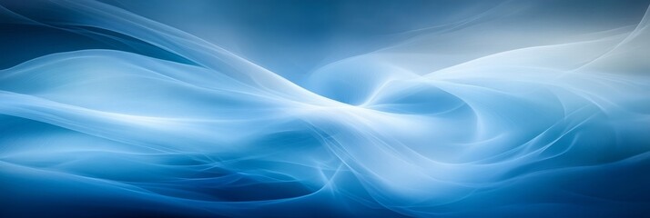 Canvas Print - Vibrant Abstract Artwork with Blue Waves, Dynamic Sea Foam Shapes, and Stunning Light Effects