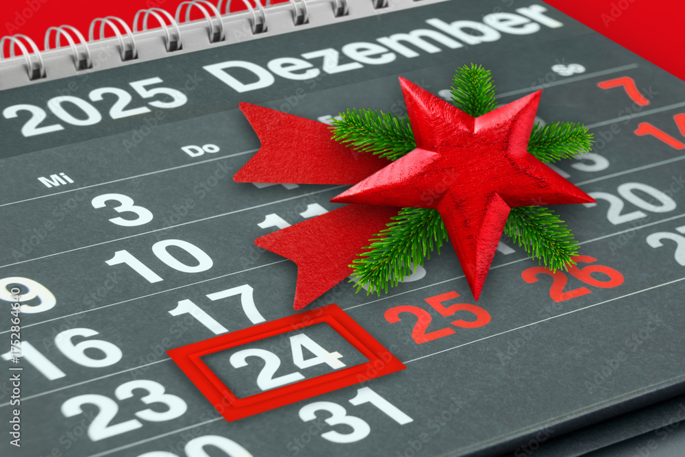 Stock-Foto „Deutscher Kalender Monat Dezember 2025 Feiertage ...