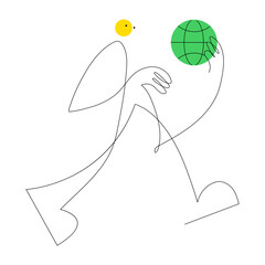 Canvas Print - An outline style illustration depicting online money