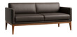 © OMD - Straight sofa for commercial waiting areas with durable faux leather and solid oak base.
