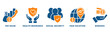© HRF07 - Employee benefits icon set vector concept with icon of pay raise, health insurance, social security, paid vacation, bonuses