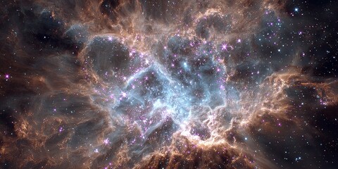 Wall Mural - Cosmic Explosion of Light and Color in Vast Universe Capturing the Essence of Deep Space Exploration and Stellar Phenomena for Educational Use
