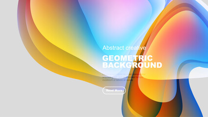 Wall Mural - Dynamic colorful abstract shapes create modern geometric background. Smooth gradients, flowing forms, vibrant design.