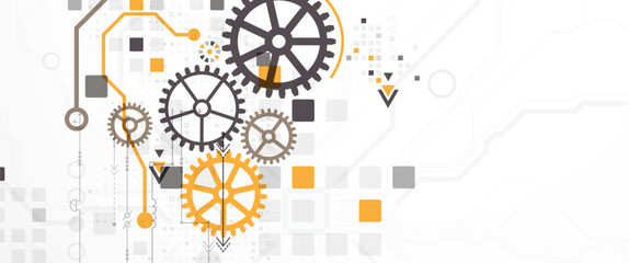 Wall Mural - Abstract technology background. Cogwheels theme. Vector illustration